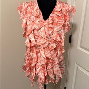 ASHRO Pink and White Patterned Top